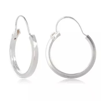 Les Trsors De Lily [Q7048] - Серебряные серьги-кольца Хореография серебряный бриллиант (родий) - 16 мм 2 мм