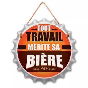 Les Trsors De Lily [Q7094] - Коричневый деревянный знак «Сообщения» (Капсула - Вся работа заслуживает своего пива) - 19x19 см