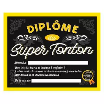 Les Trsors De Lily [Q7310] - Рамка Diplme du Super Tonton черно-желтая - 25x20x1. 5см