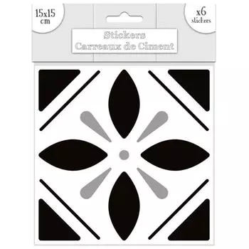Les Trsors De Lily [Q7346] - Набор из 6 черных наклеек Цементная плитка - 15x15 см