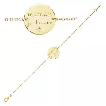 Les Trsors De Lily [Q7536] - Позолоченный браслет Maman je t aime - 15 мм