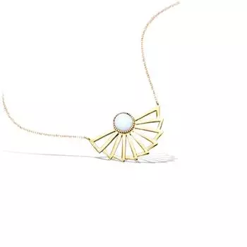 Les Trsors De Lily [Q7564] - Колье с позолотой Клеопатра белое золото - 33x21 мм