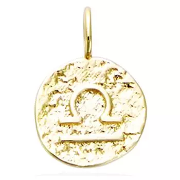 Les Trsors De Lily [Q7582] - Позолоченный кулон «Астрология» из античного золота (Весы) - 12 мм