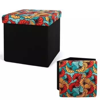 Les Trsors De Lily [Q8130] - Комод Пуф для хранения Катманду разноцветный - 38x38x38 см.
