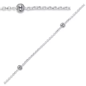 Les Trsors De Lily [Q8199] - Серебряная цепочка на щиколотку «Марблс» - 25 см бусины 1 мм – 4 мм
