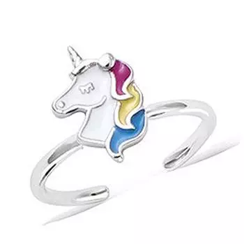 Les Trsors De Lily [Q8231] - Детское серебряное кольцо Единорог Мой Единорог розовое голубое серебро (родированное покрытие) - 9x8 мм