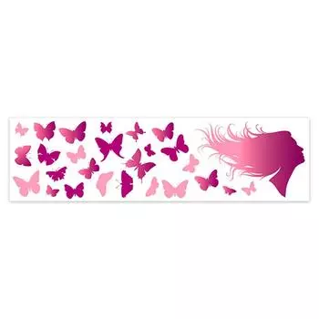 Les Trsors De Lily [Q8281] - Лист пурпурно-розовых наклеек «Бабочки» - 20x70 см.
