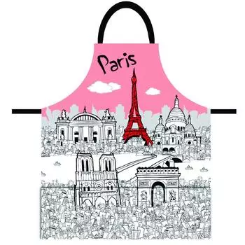 Les Trsors De Lily [Q8314] - Дизайнерский фартук Paris розово-белый - 79x70 см