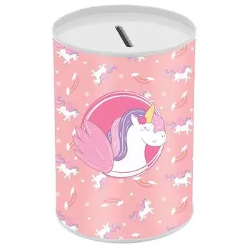 Les Trsors De Lily [Q8349] - Копилка металлическая Licorne My Unicorn розовый - 12x8 см