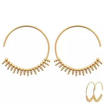 Les Trsors De Lily [Q8467] - Позолоченные серьги-кольца «Клеопатра» - 25 мм (солнце)