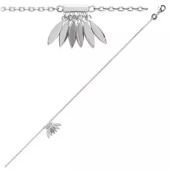 Les Trsors De Lily [Q8485] - Серебряный ножной браслет Навахо (с родиевым покрытием) - 25 см 10x10 мм