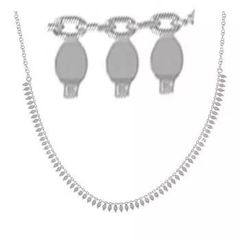 Les Trsors De Lily [Q8923] - серебряное колье «Бохо» (родиевое покрытие) - 45 см - 4x2 мм