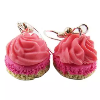 Les Trsors De Lily [Q9100] - Серьги ручной работы Choux Chantilly розовые - 18x12 мм