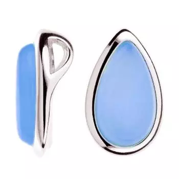 Les Trsors De Lily [Q9282] - Серебряный кулон Меган серебристо-зеленый агат (родированное покрытие) - 23x15 мм