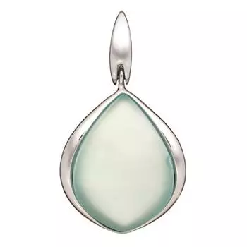 Les Trsors De Lily [Q9287] - Серебряный кулон «Меган», агат, цвет морской волны, серебро (родий) - 20x18 мм
