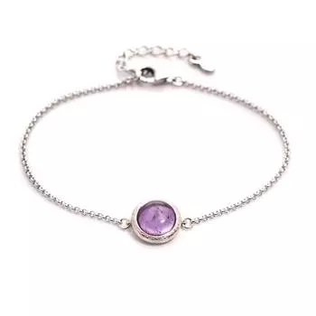 Les Trsors De Lily [Q9290] - Серебряный браслет Меган серебряный аметист (родий) - 10 мм.