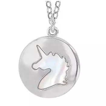 Les Trsors De Lily [Q9395] - Серебряное колье ручной работы Licorne My Unicorn , серебро с перламутром - 13x13 мм