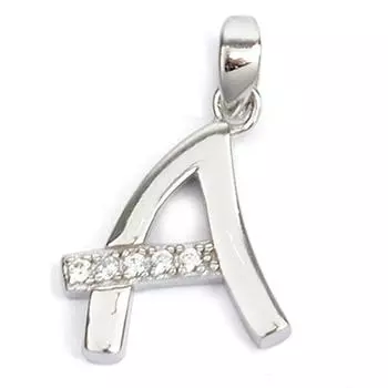 Les Trsors De Lily [Q9415] - Серебряный кулон Буква А белое серебро (родированное покрытие) - 21x10 мм
