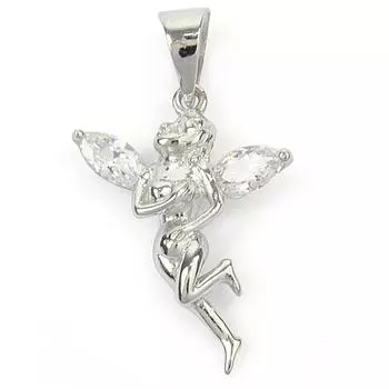 Les Trsors De Lily [Q9419] - Серебряный кулон Tinkerbell белое серебро (родированное покрытие) - 25x15 мм