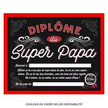 Les Trsors De Lily [Q9600] - Рама Diplme du Super Papa черно-красная - 25x20x1. 5 см чёрный