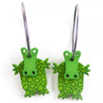 Les Trsors De Lily [Q9721] - Серьги-кольца ручной работы Марионетки зеленый (крокодил) - 18 мм - 20x14 мм