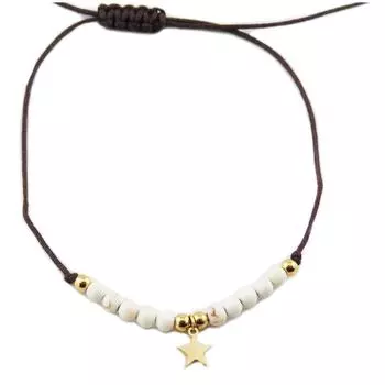 Les Trsors De Lily [R0142] - Браслет из стали Une Etoile est Ne белое золото - звезда 7 мм