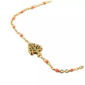 Les Trsors De Lily [R0237] - Стальной дизайнерский браслет Tree of Life из розового золота - 10x8 мм