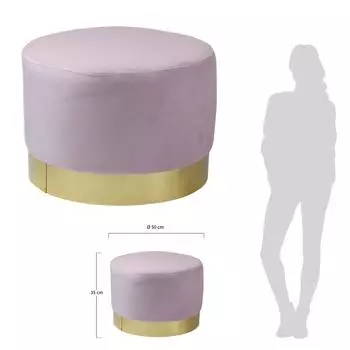 Les Trsors De Lily [R0287] - Пуф с бархатным дизайном Scarlett розовое золото - 50x35 см