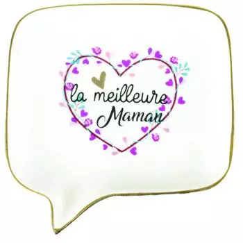 Les Trsors De Lily [R0488] - керамическая миска для безделушек The Best Mom бело-розовая - 11. 5x11. 3x2 см