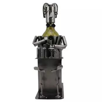 Les Trsors De Lily [R0575] - Держатель для бутылок Металлическая скульптура Бармен - 35x9 см