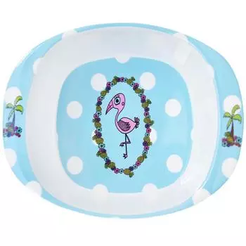 Les Trsors De Lily [R0645] - Тарелка детская меламиновая Saperlipopette синяя (фламинго) - 16. 5x13. 5х4. 2 см