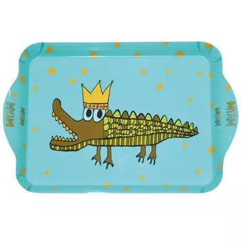 Les Trsors De Lily [R0656] - Маленький меламиновый поднос Saperlipopette бирюзовый (крокодил) - 21x14 см бирюзовый