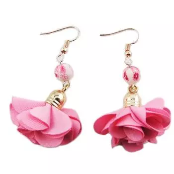 Les Trsors De Lily [R0667] - Серьги Artisan Dancers розовое золото - 45x30 мм