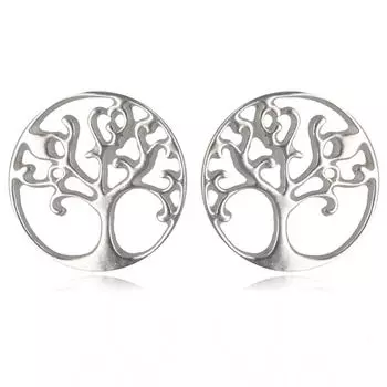 Les Trsors De Lily [R0699] - Серебряные серьги Древо жизни серебро (родий) - 10 мм
