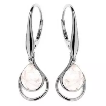 Les Trsors De Lily [R0775] - Серебряные серьги «Меган» серебряный розовый кварц (родий) - 10x9 мм