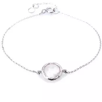 Les Trsors De Lily [R0823] - Серебряный браслет Meghan серебро с розовым кварцем (родированное покрытие) - 10 мм