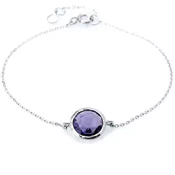 Les Trsors De Lily [R0824] - Серебряный браслет Меган серебряный аметист (родий) - 10 мм.