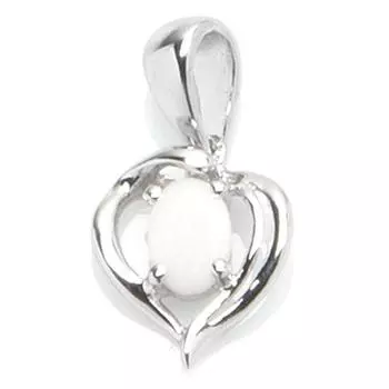 Les Trsors De Lily [R0830] - Серебряный кулон ручной работы Опал богини из белого серебра (родированное покрытие) - 10x10 мм