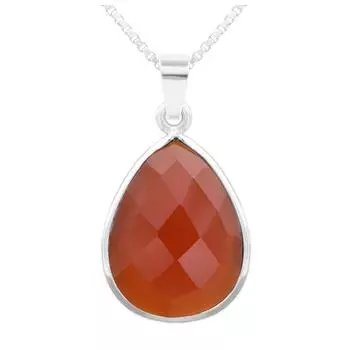 Les Trsors De Lily [R1019] - Серебряное колье ручной работы Mineralia серебристо-красный агат - 18x14 мм