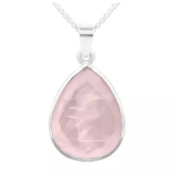 Les Trsors De Lily [R1022] - Серебряное колье ручной работы Mineralia серебряный розовый кварц - 18x14 мм