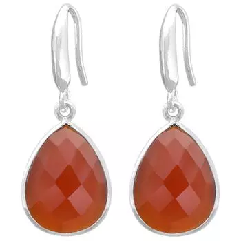 Les Trsors De Lily [R1045] - Серебряные серьги ручной работы Mineralia серебряный красный агат - 18x14 мм