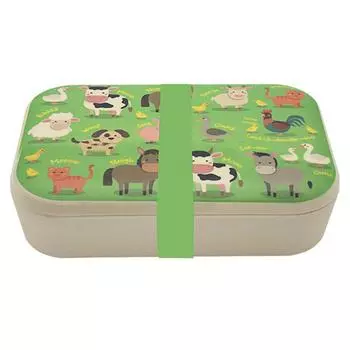 Les Trsors De Lily [R1134] - Бамбуковый ланч-бокс Farm Animals зеленый - 19x13x6 см
