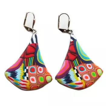 Les Trsors De Lily [R1289] - Разноцветные серьги Colombine & Arlequin ручной работы - 40x33 мм
