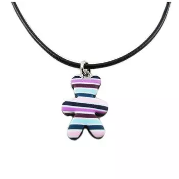 Les Trsors De Lily [R1309] - Колье ручной работы Colombine & Arlequin пурпурно-синий - 19x14 мм (плюшевый мишка)