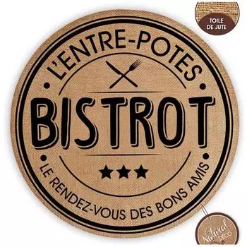 Les Trsors De Lily [R1407] - Салфетки из мешковины Bistrot чёрно-бежевого цвета - 38 см