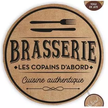 Les Trsors De Lily [R1408] - Салфетки из мешковины Brasserie чёрно-бежевого цвета - 38 см
