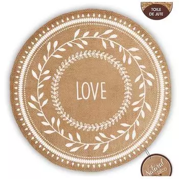 Les Trsors De Lily [R1412] - Салфетки Boho из белой бежевой мешковины (любовь) - 38 см.