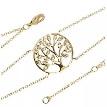 Les Trsors De Lily [R1545] - Позолоченный браслет Древо жизни из белого золота - 20 мм