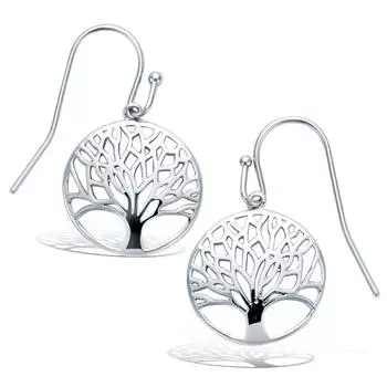 Les Trsors De Lily [R1561] - Серебряные серьги Древо жизни серебро (родий) - 15 мм