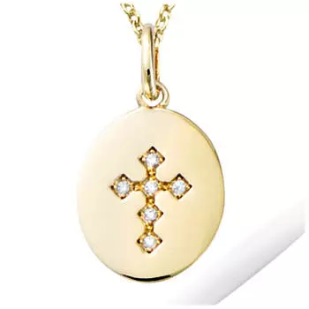 Les Trsors De Lily [R1693] - Подвеска Крест из белого золота с позолотой - 15x13 мм